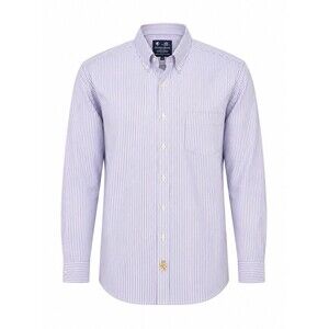 Austin Reed Vintage Oxford Shirt Blue White Striped Cotton XXL
